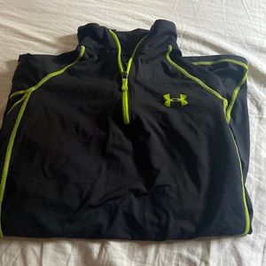 Under Amour quarter zip black and neon yellow